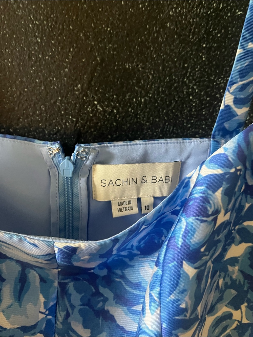Sachin + Babi Cora Blue White Floral Dress size 10 euc - Picture 6 of 8